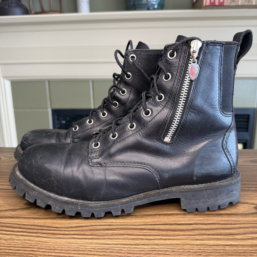 Vintage Red Wing 1668 Motorcycle Boots Side Zip & Lace Women’s  Size 10